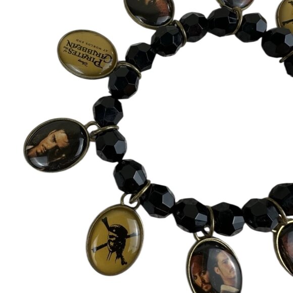 Disney Pirates Of The Caribbean Jack Sparrow Charm Bracelet Elastic Band - Picture 5 of 11